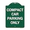 Signmission Compact Car Parking Only Heavy-Gauge Aluminum Architectural Sign, 24" x 18", GW-1824-9987 A-DES-GW-1824-9987 - alternate 1